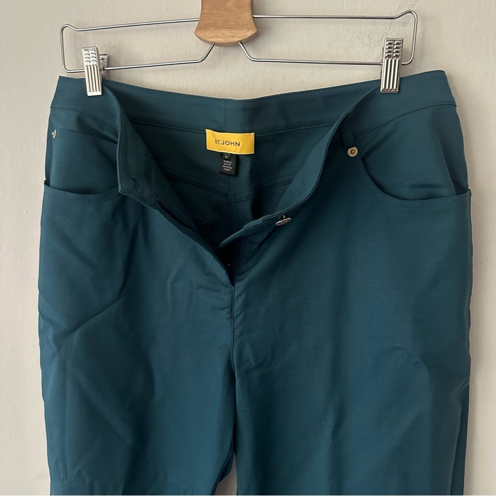 St. John Straight Ankle Pants in Teal Size 12 - Picture 7 of 8